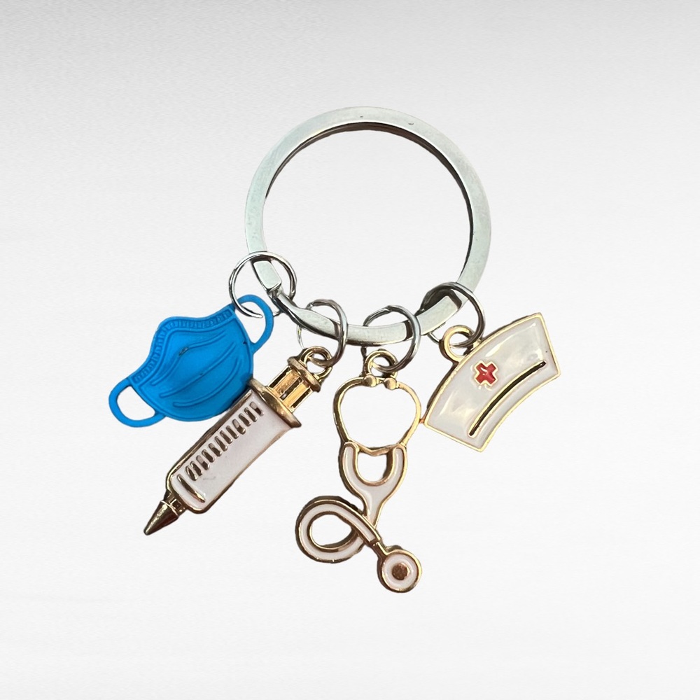 Nurse Keychain with Blue Mask